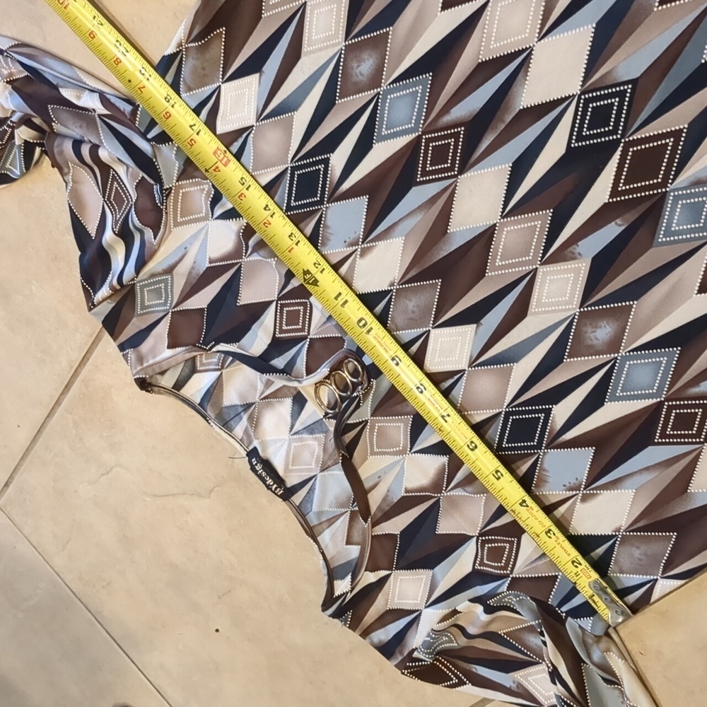 By Design Geometric Brown Blouse Size Medium - Picture 4 of 4